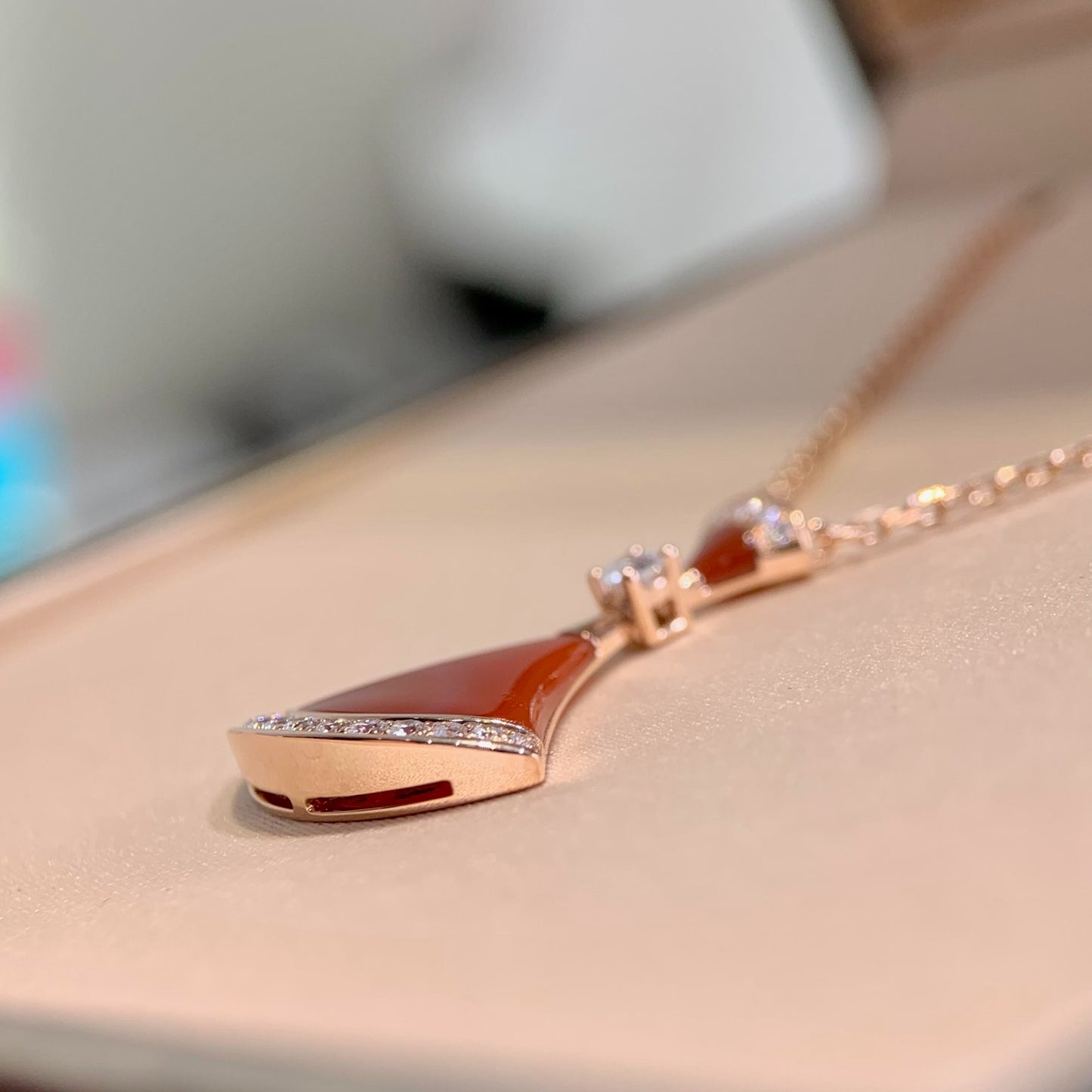 Bvlgari agate fan necklace