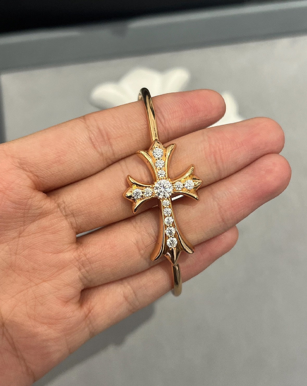 Chrome Hearts diamond cross bracelet