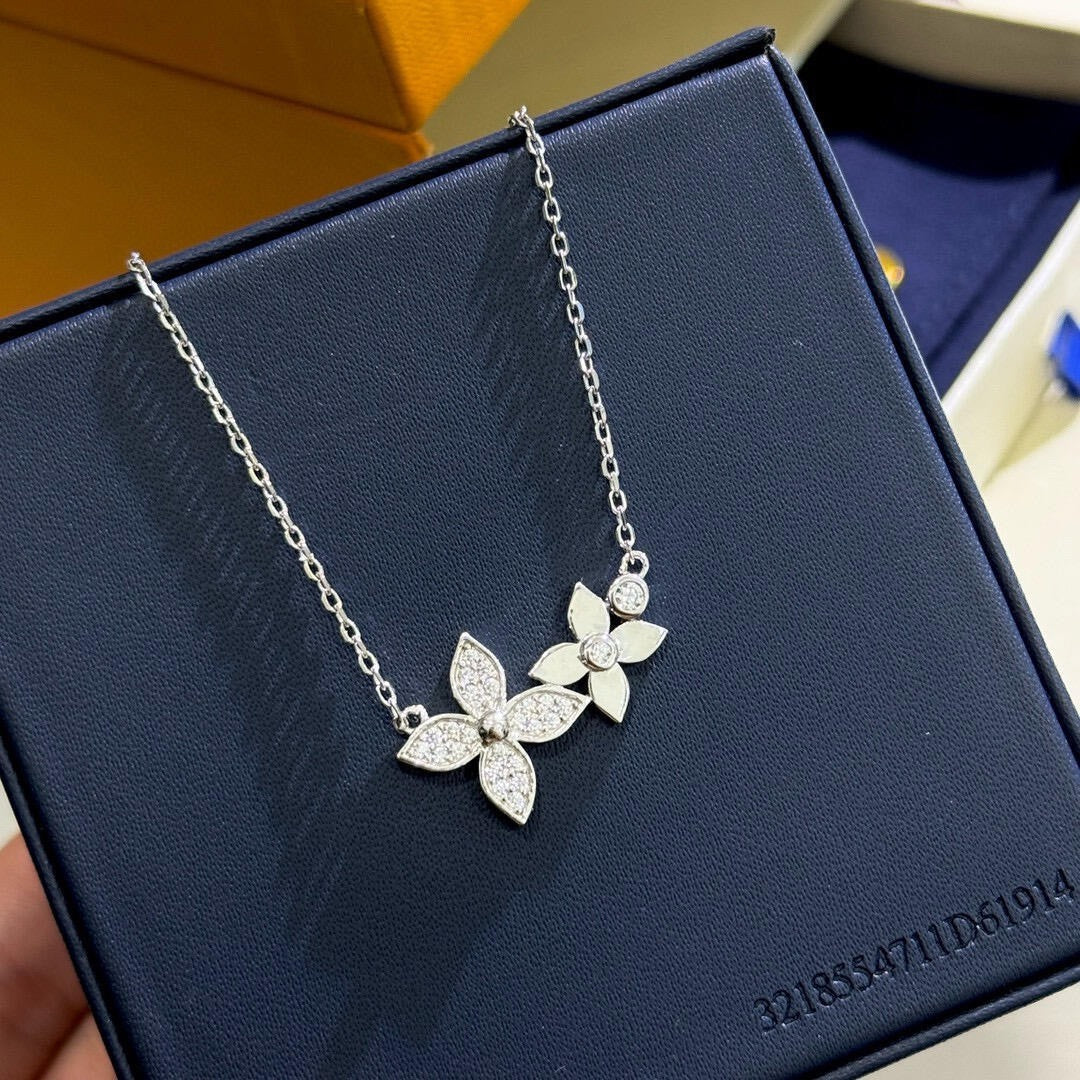 LV double butterfly necklace