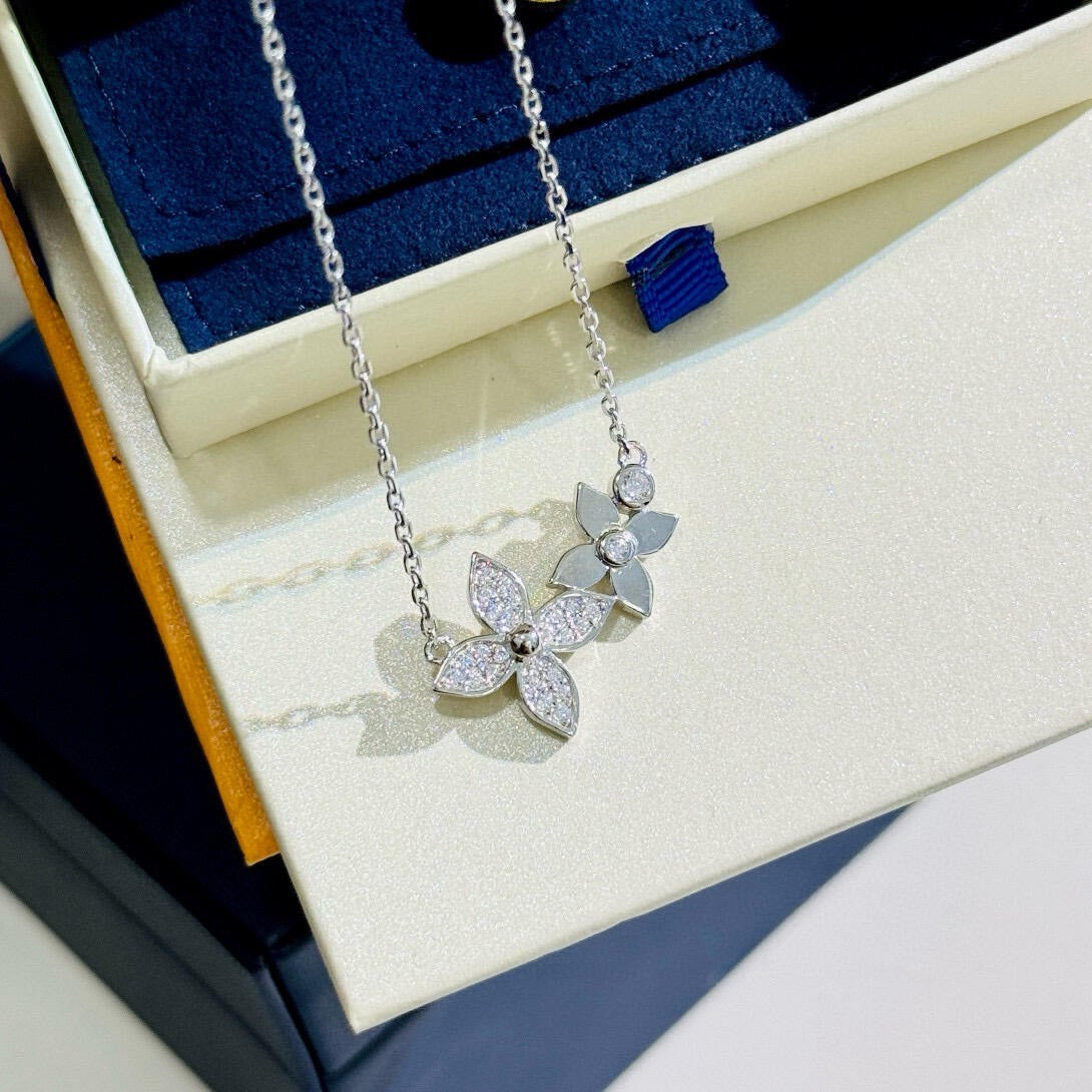 LV double butterfly necklace