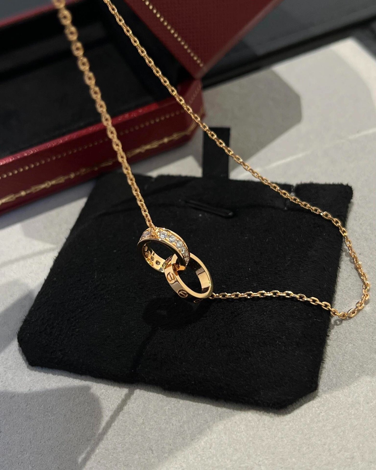 Cartier double ring necklace