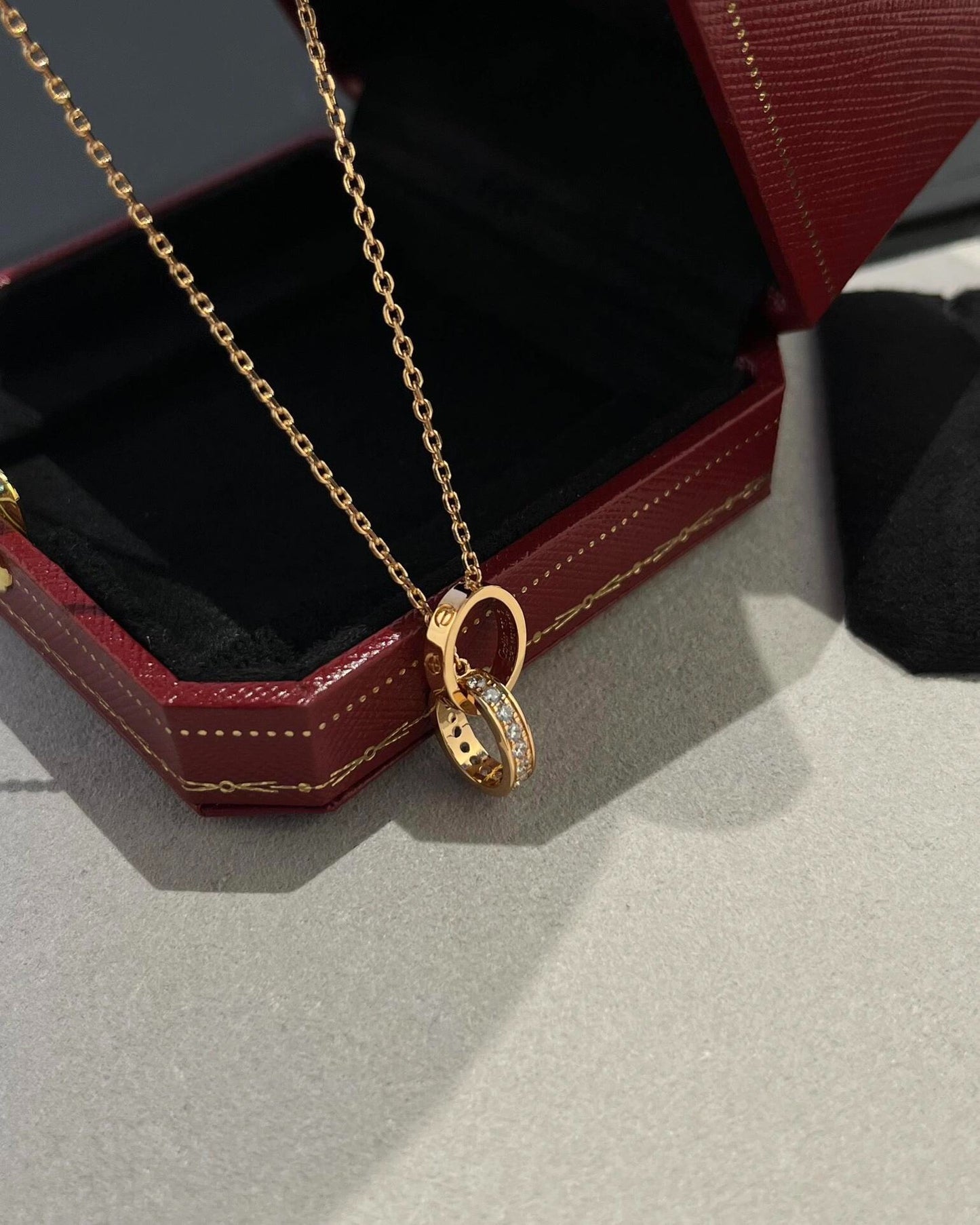 Cartier double ring necklace
