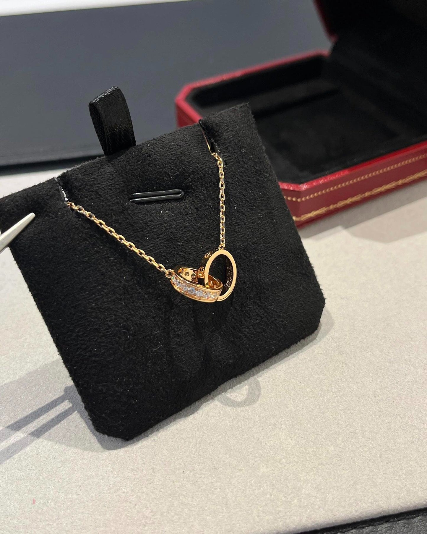 Cartier double ring necklace