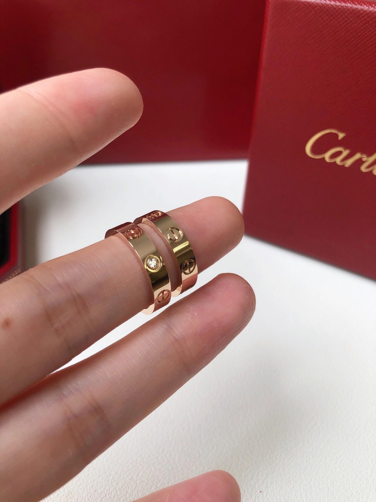 Cartier single diamond ring