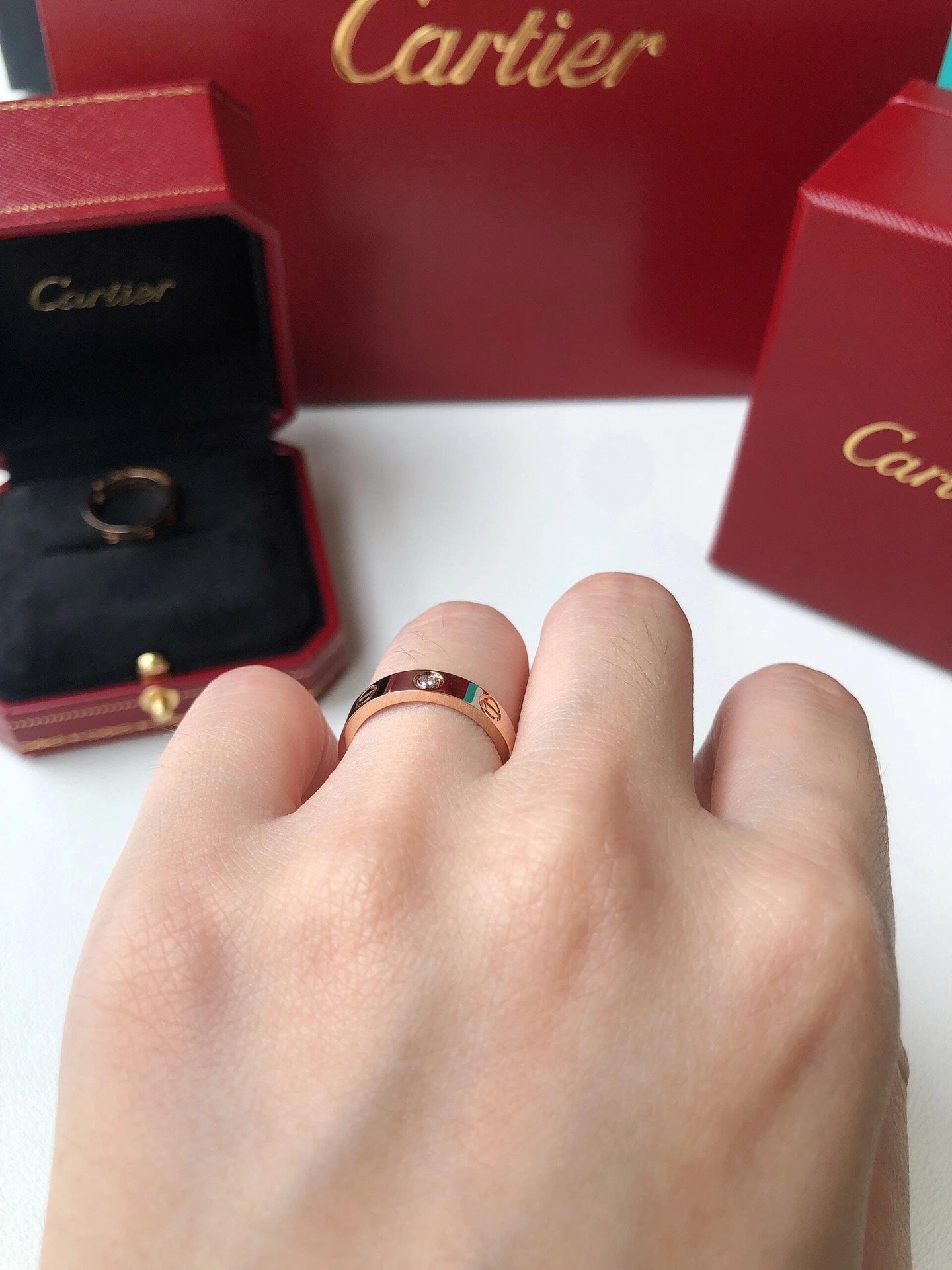 Cartier single diamond ring