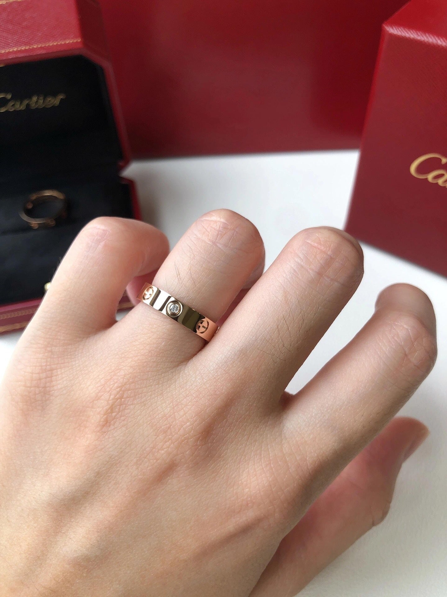 Cartier single diamond ring
