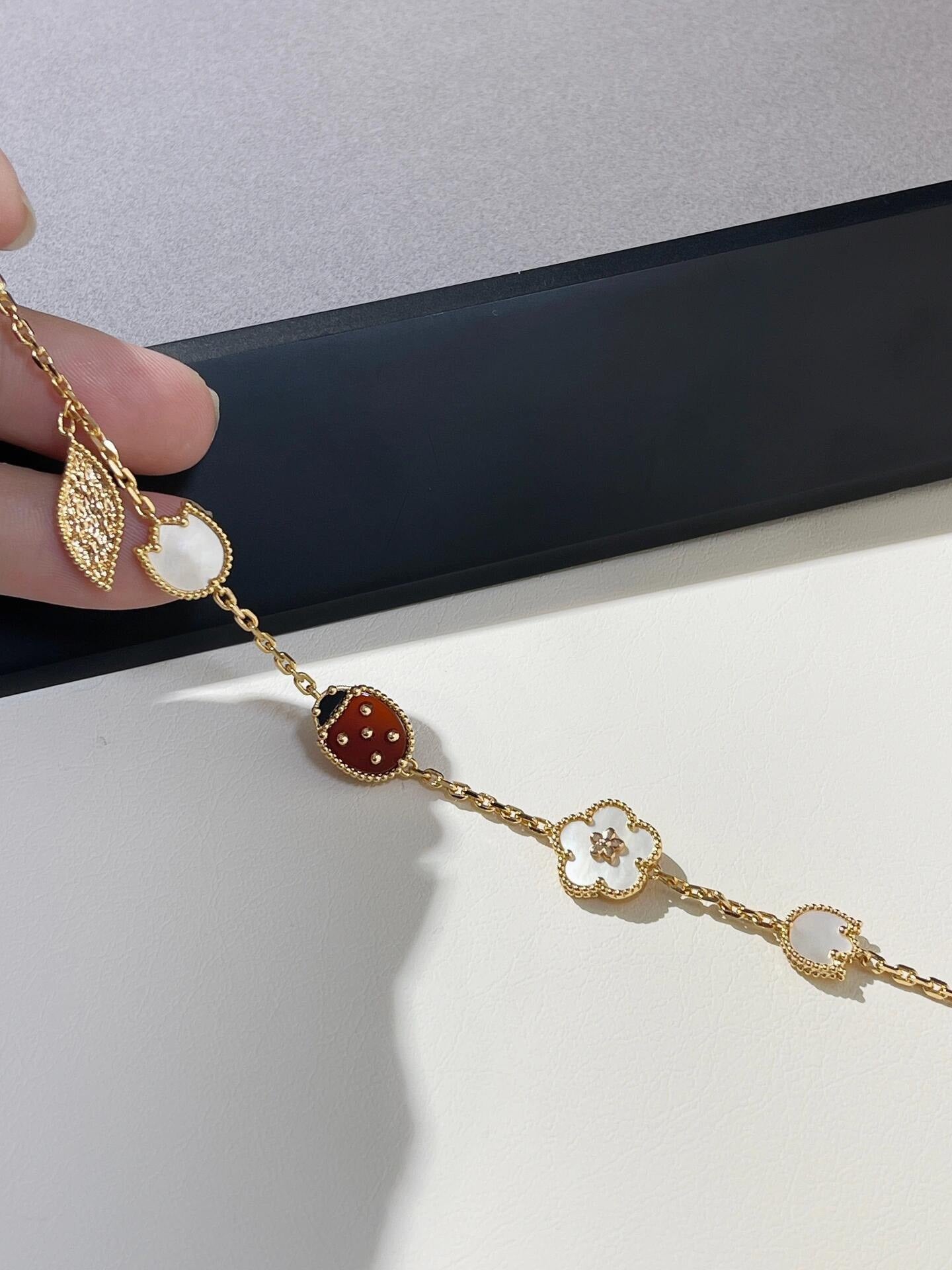 Van Cleef & Arples Four-leaf Clover Ladybug Bracelet