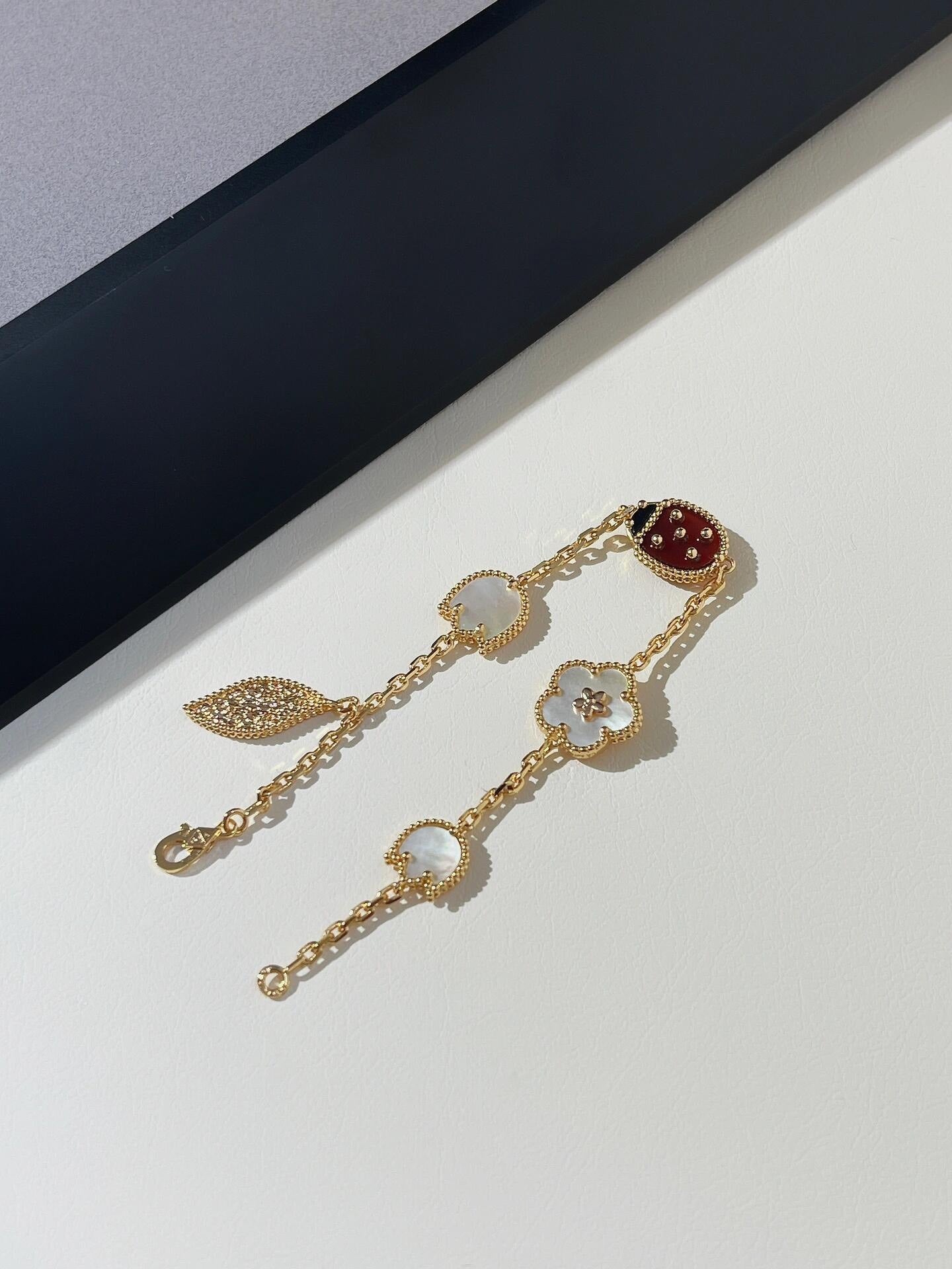 Van Cleef & Arples Four-leaf Clover Ladybug Bracelet