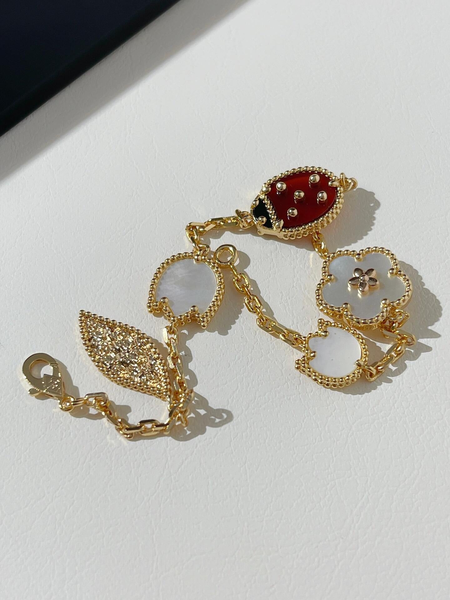 Van Cleef & Arples Four-leaf Clover Ladybug Bracelet