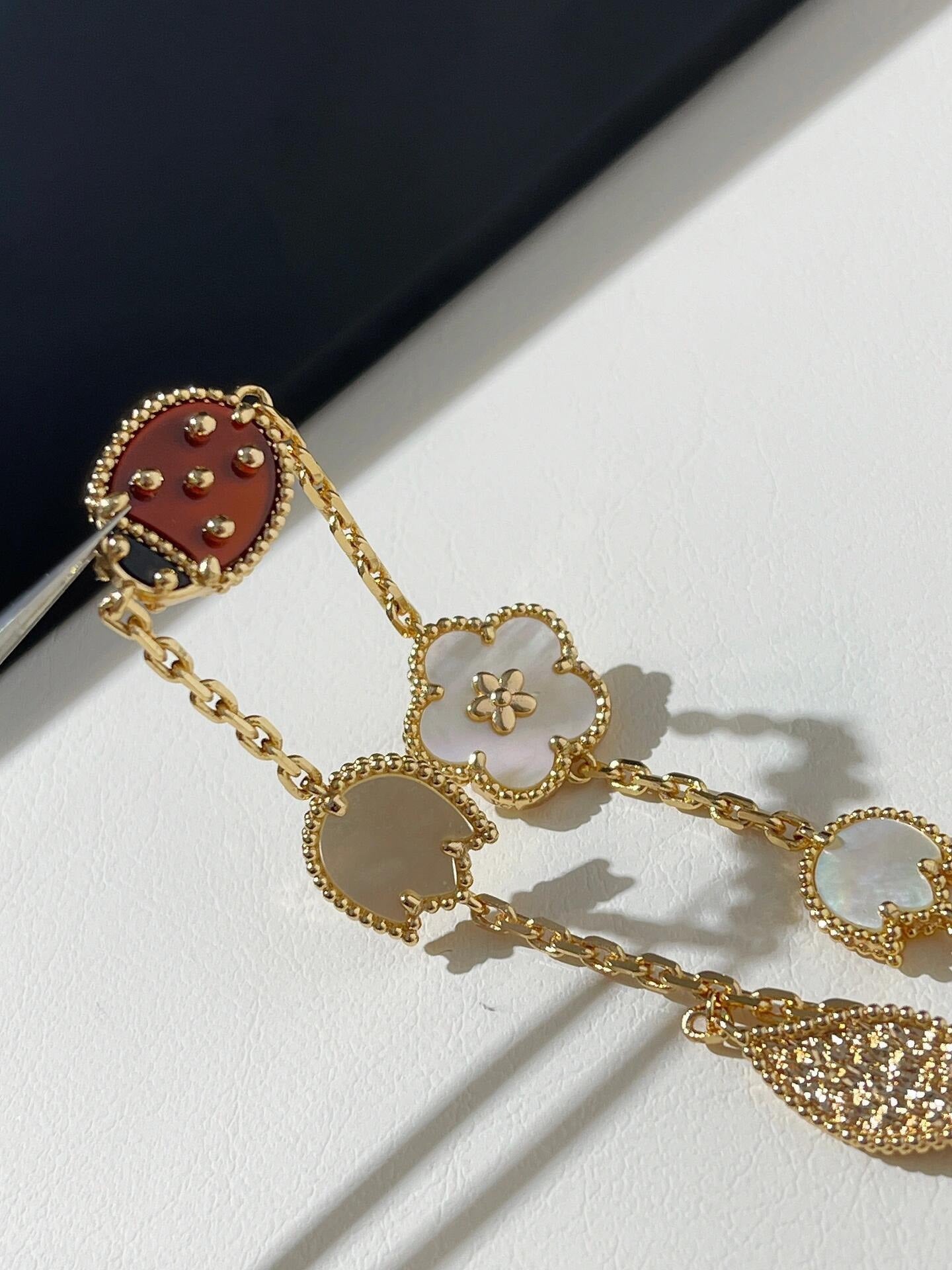 Van Cleef & Arples Four-leaf Clover Ladybug Bracelet