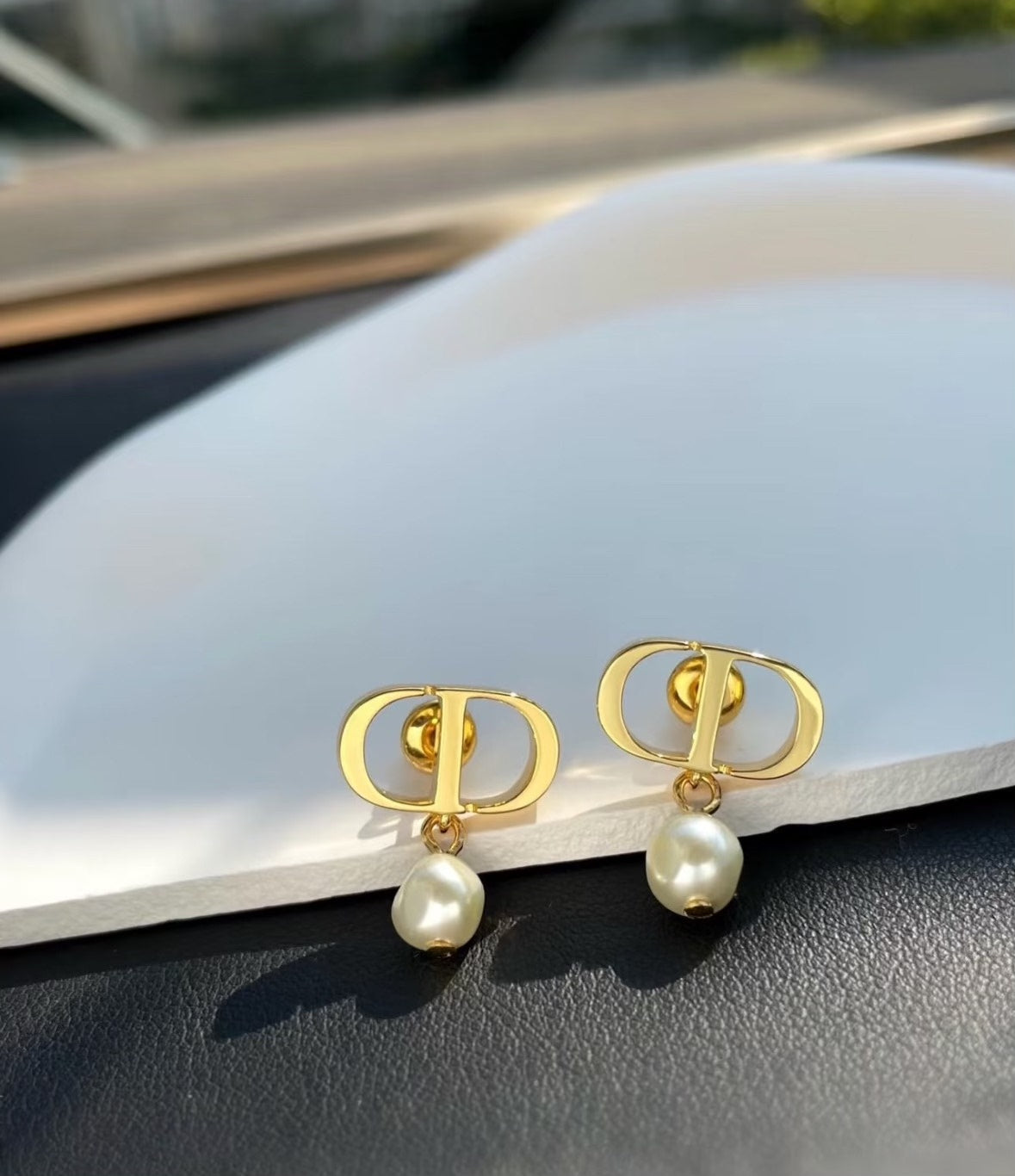 Dior CD pearl earrings
