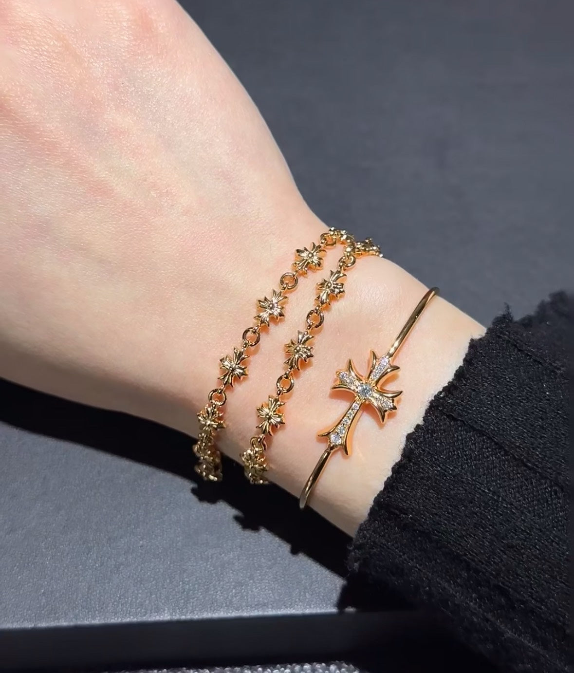 Chrome Hearts diamond cross bracelet