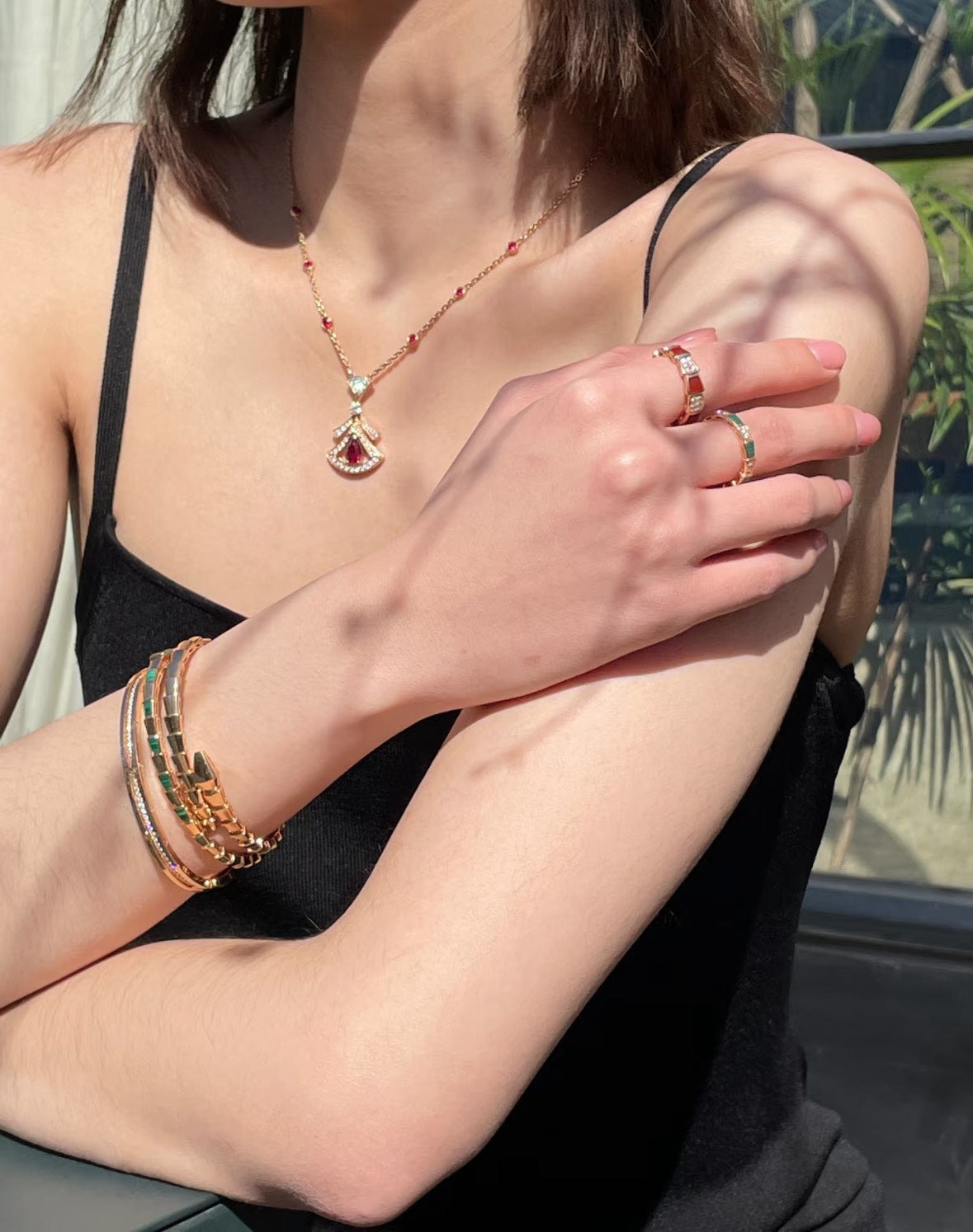 Bvlgari skirts and necklaces