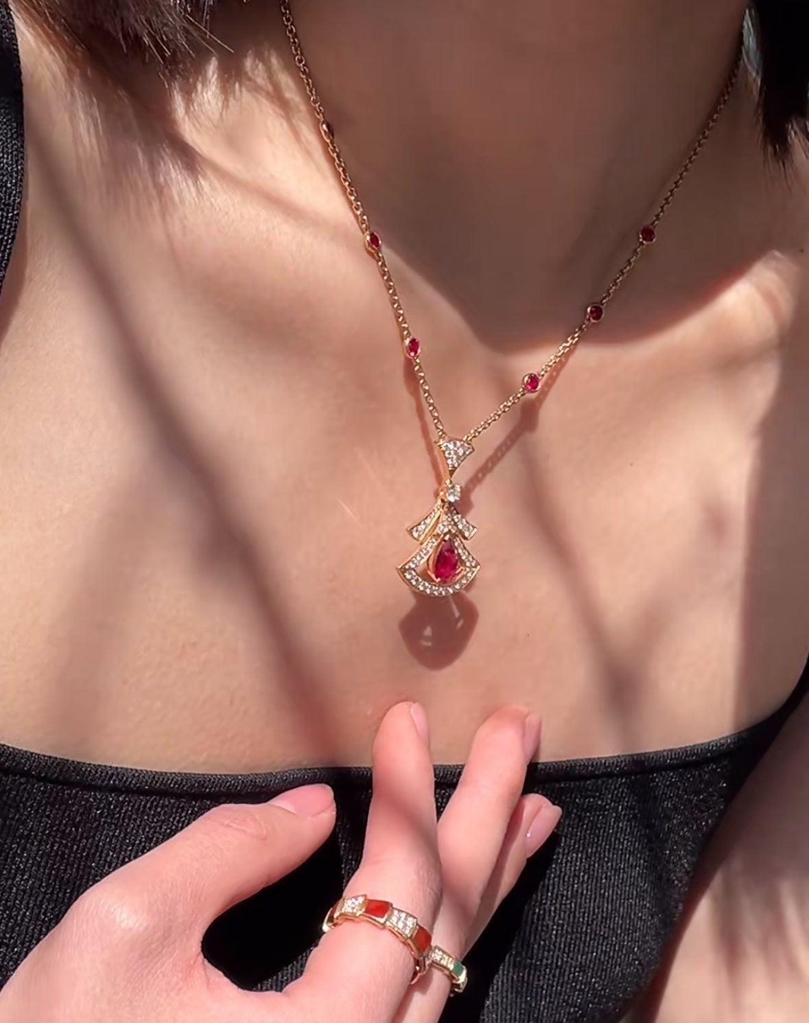 Bvlgari skirts and necklaces