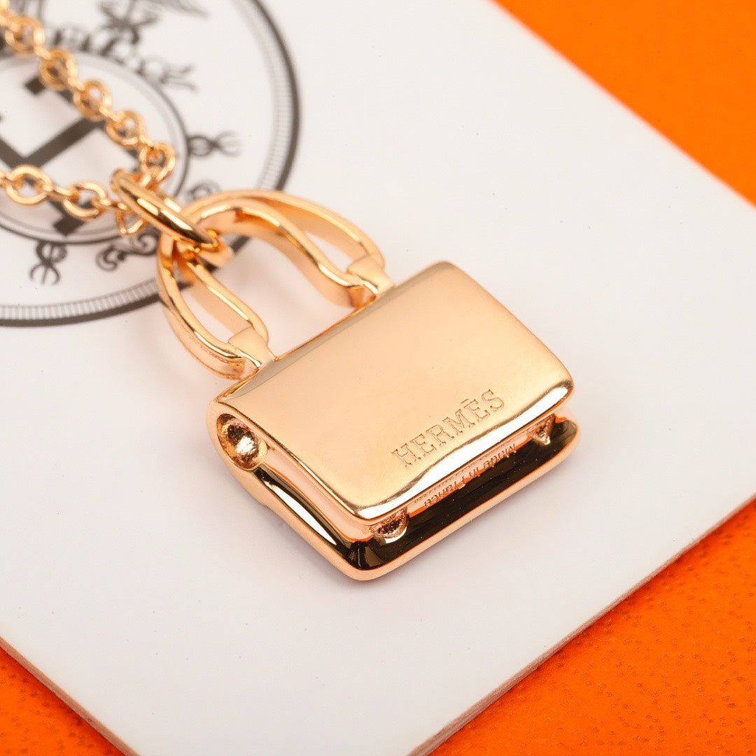 Hermes colored gemstone Kangkang bag necklace